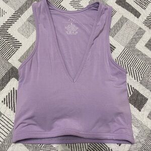 Klassy Network Lavender Deep V Crop Top